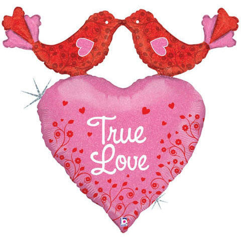 34" Love Birds Holographic Foil Balloon