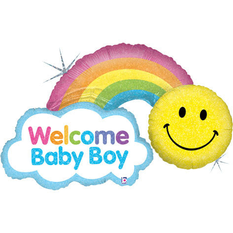 45" Rainbow Baby Boy Holographic