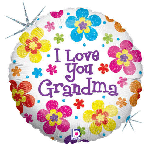 18" I Love Grandma Holographic
