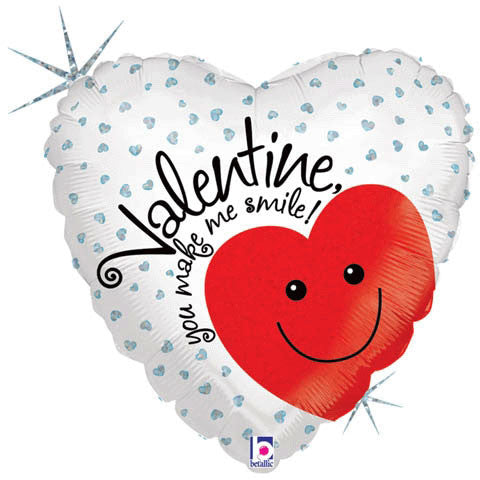 18" Valentine Smile! Holographic Foil Balloon