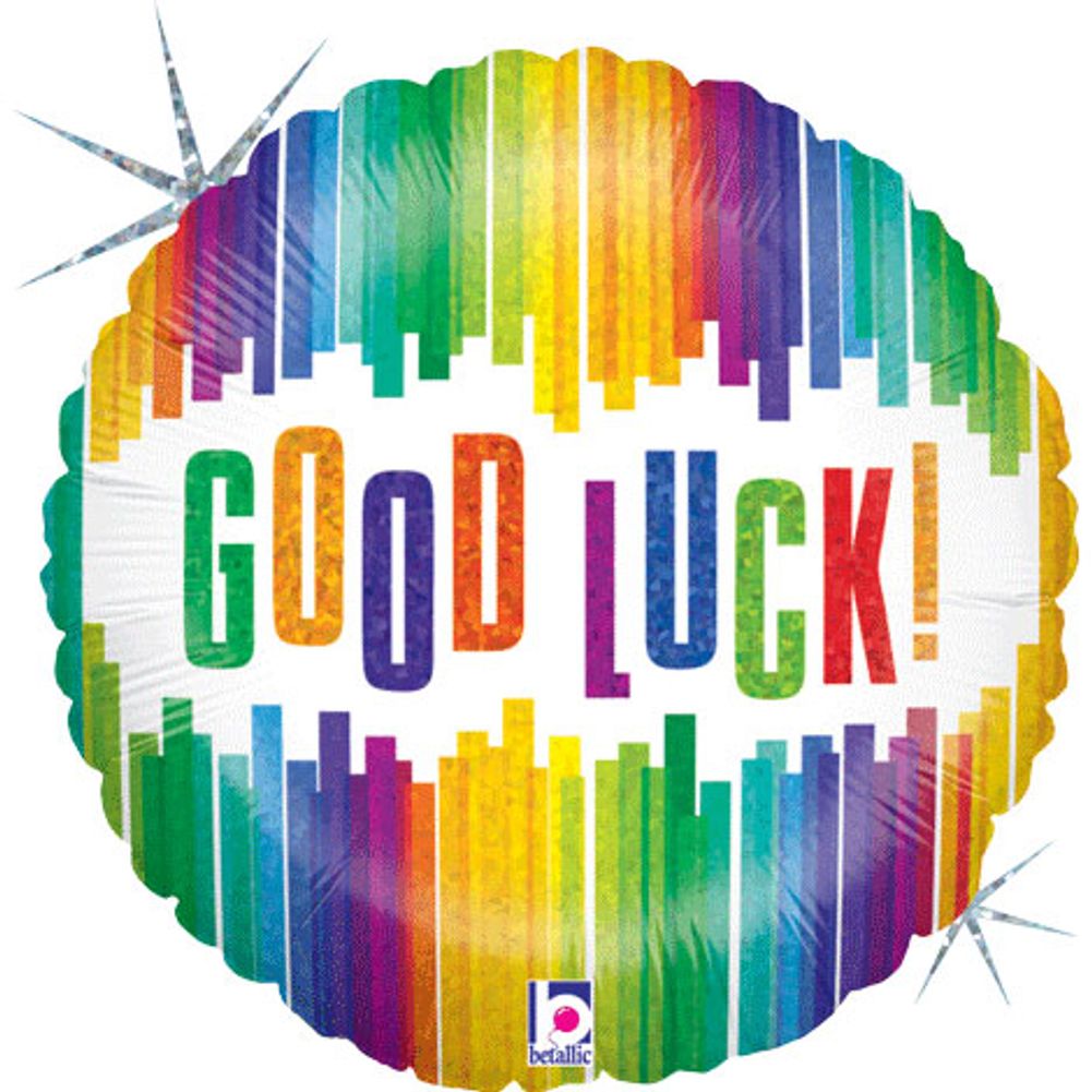 18" Good Luck Vertical Stripes Holographic