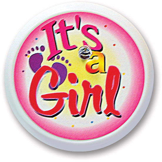 It's A Girl Blinking Button