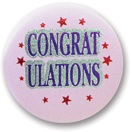 Congratulations Satin Button