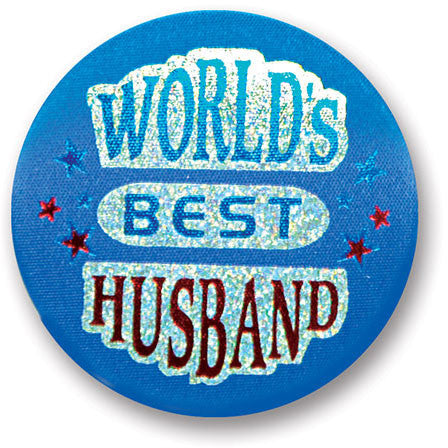 World's Best Husband Satin Button