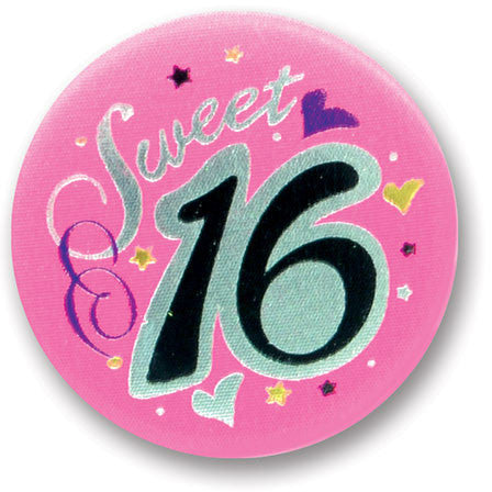 Sweet Sixteen Satin Button