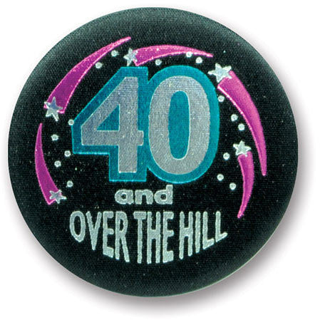 40 & Over-The-Hill Satin Button