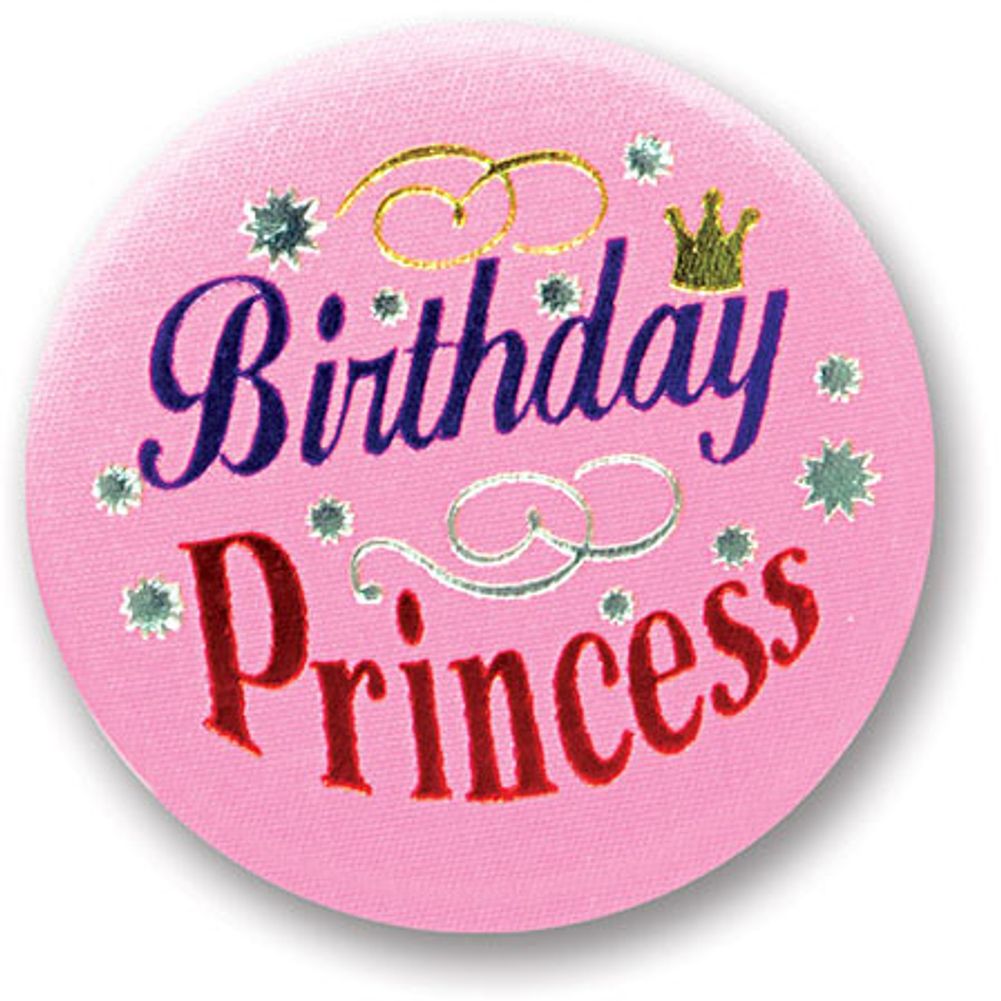Birthday Princess Satin Button