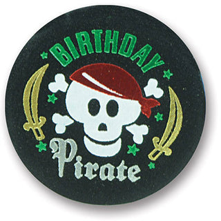 Birthday Pirate Satin Button