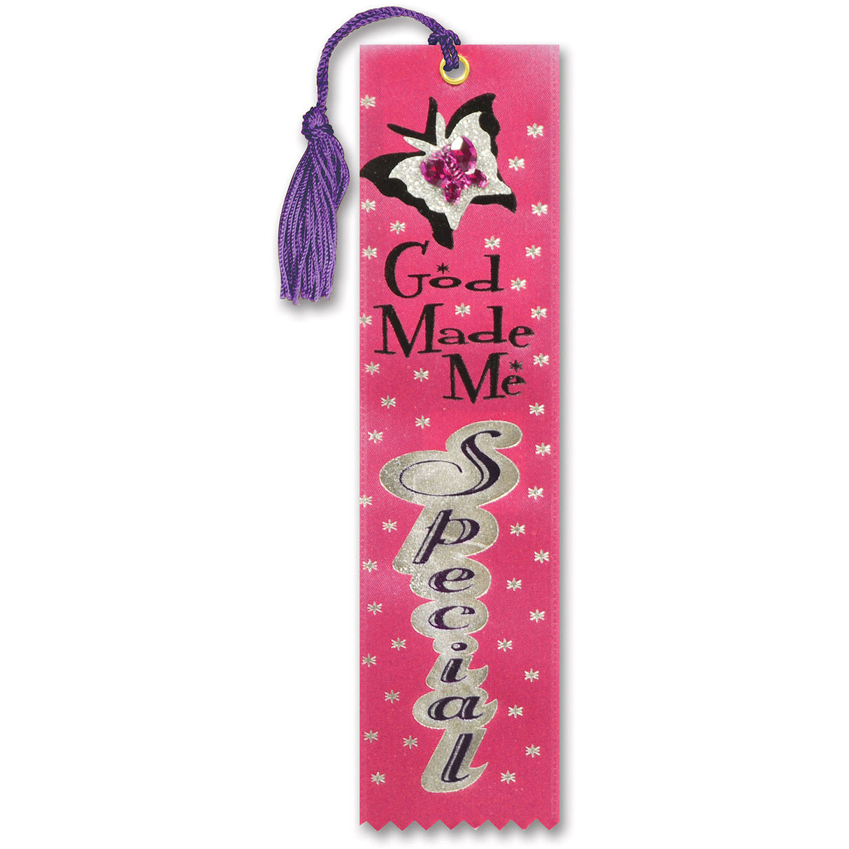 God Made Me Special Jeweled Bookmark Ribbon