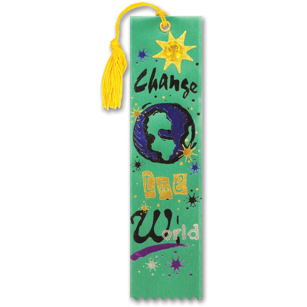 Change The World Jeweled Bookmark Ribbon