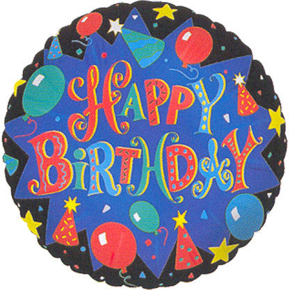 18" Birthday Explosion Blue/black