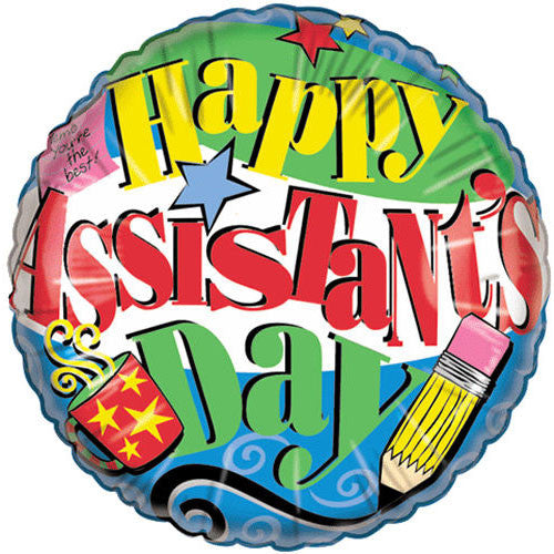 18" Happy Assistant's Day Silverline