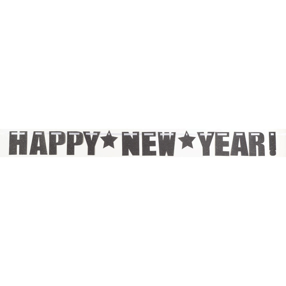 9' Happy New Year Glitter Letter Banner