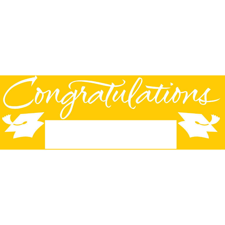 Yellow Congratulations Graduation Banner
