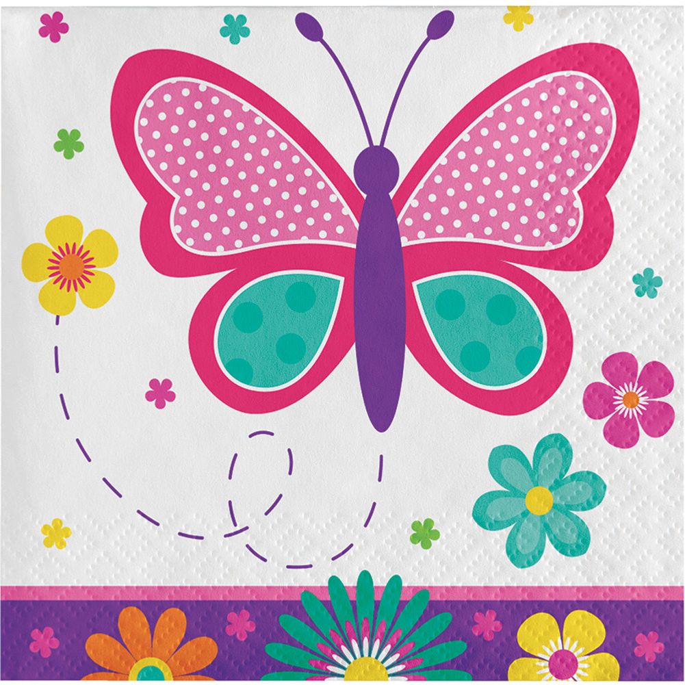 Butterfly Garden Beverage Napkins (16 ct)
