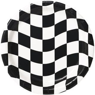 Black and White Check Dinner Plates (8ct)