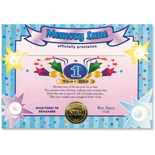 1 Year Old Boy Certificate Greeting