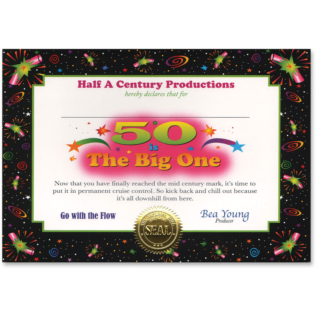 50 Is The Big One Certificate Greeting