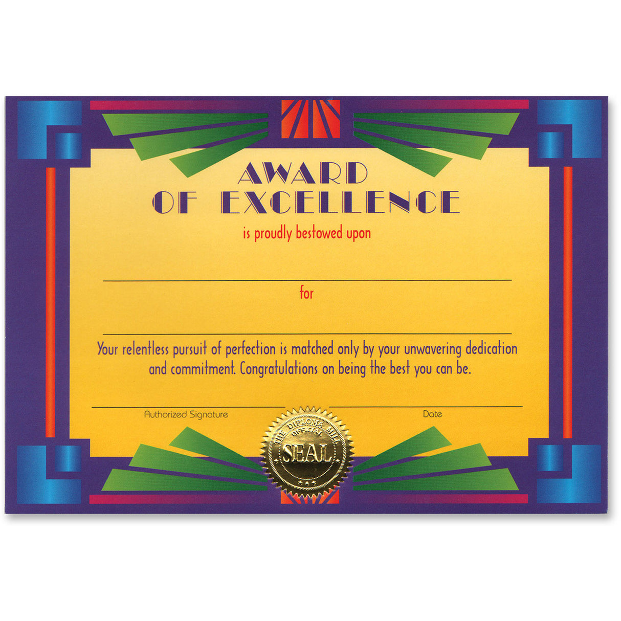 Award of Excellence Certificat