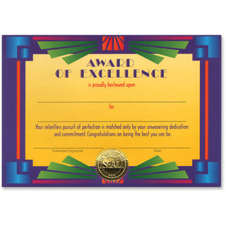 Award of Excellence Certificat