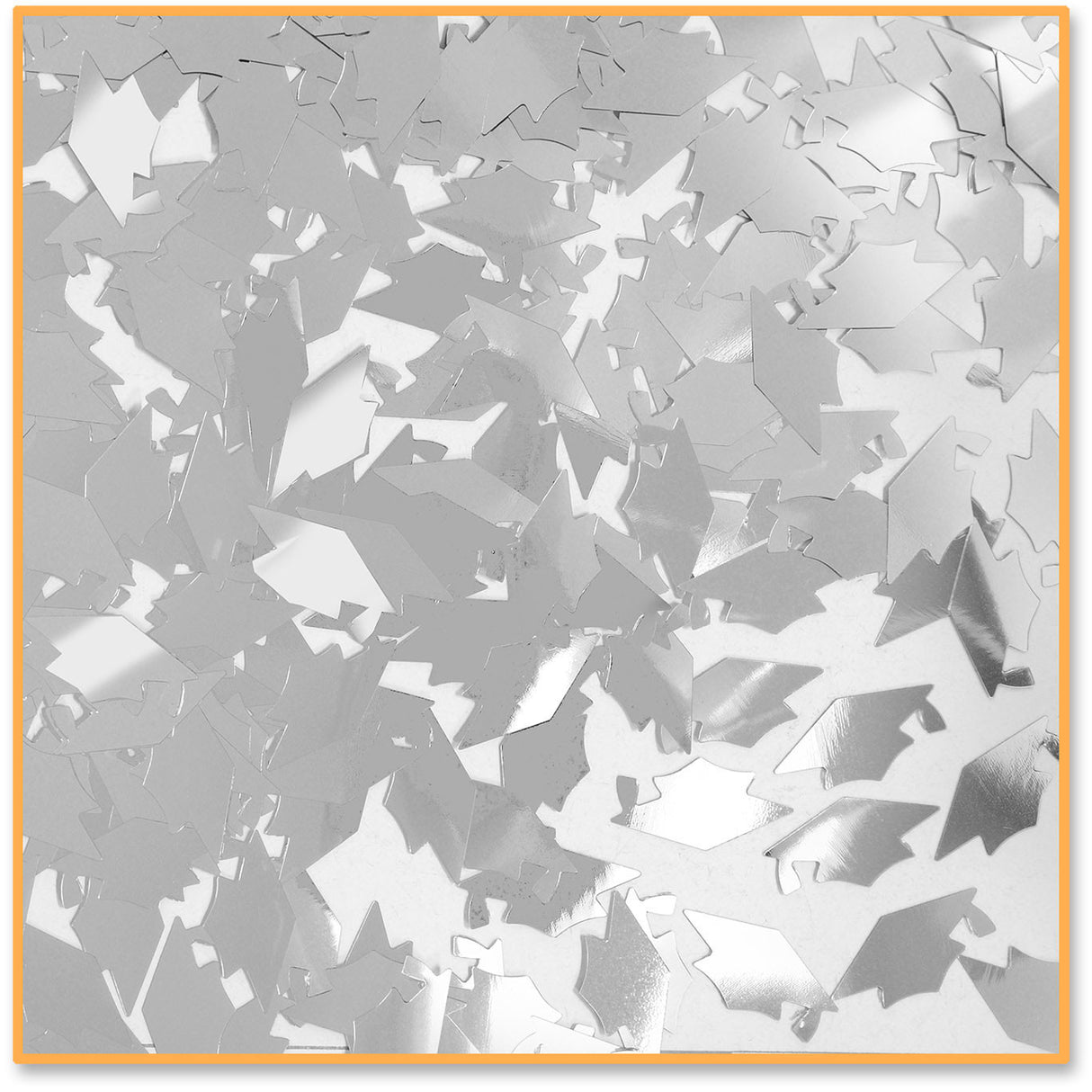 Silver Grad Caps Confetti