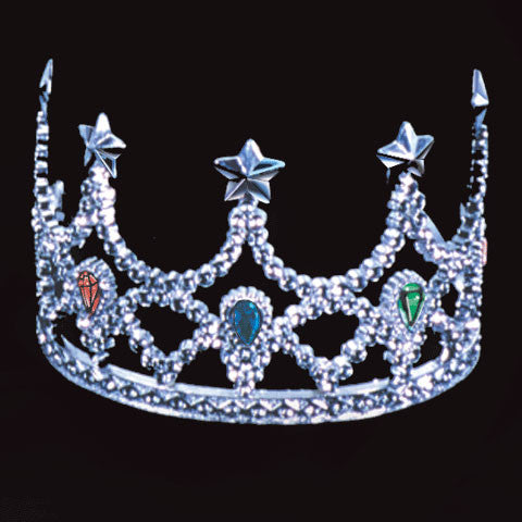 Crown Silver w/Painted Jewels