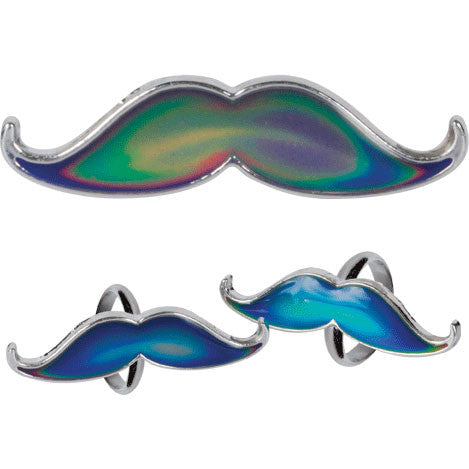 Moustache Mood Rings (1ct)