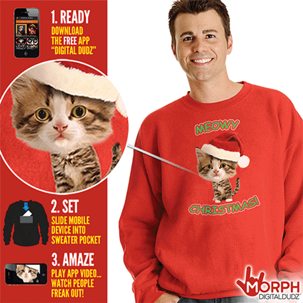 Christmas Kitty Sweatshirt Large