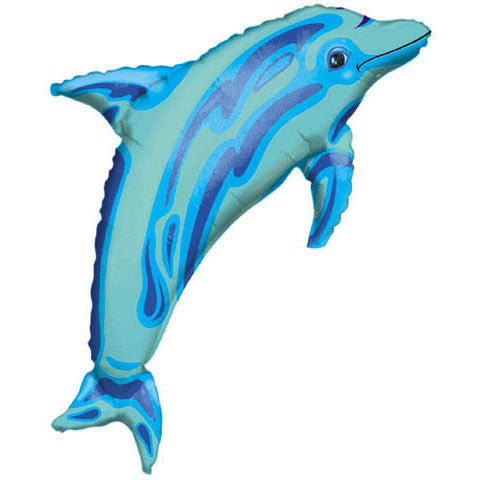 Ocean Blue Dolphin Flat Helium Shape
