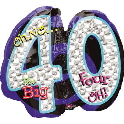 Oh No Birthday 40 Super Shp Prsm Flat
