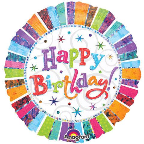 18" Radiant Birthday Prismatic Flat