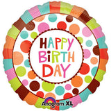 18" Happy Birthday Dots Flat