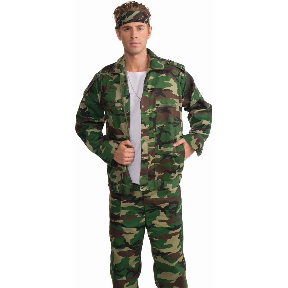 Camouflage Jacket Costume Mens X-large