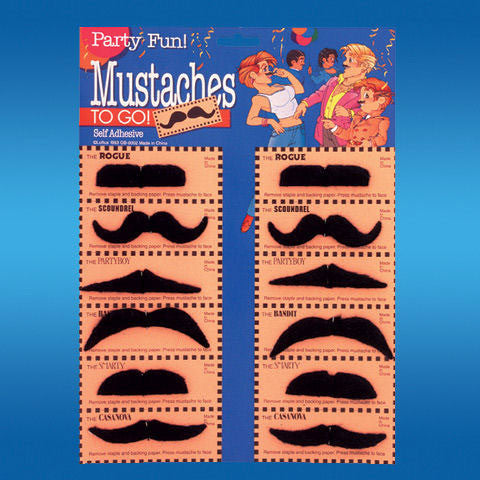 Moustache Deluxe Black                                                   12 Each Card