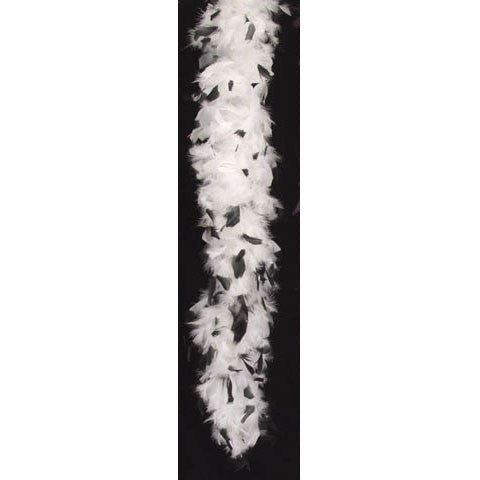 White/Black Tips Boa 72"