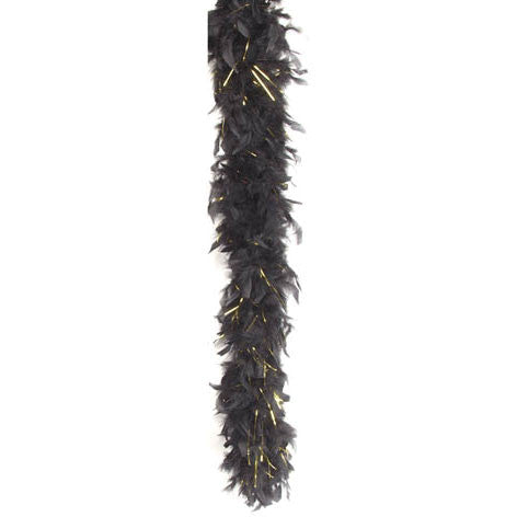 Black/Gold Tinsel Boa 72"