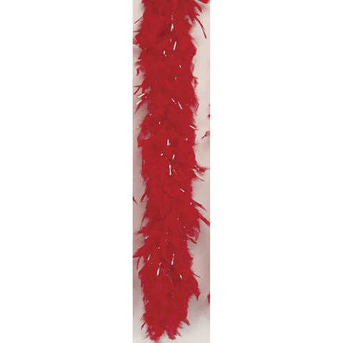 Red/Silver Tinsel Boa 72"