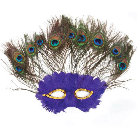 Purple Peacock Feather Mask