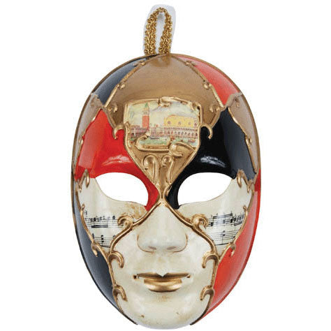 Orange/white Female Venetian Mask
