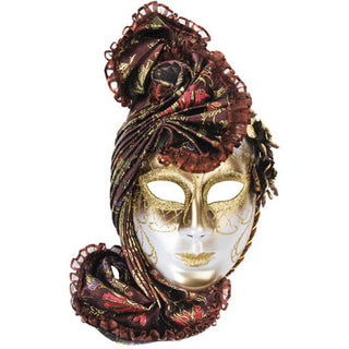 Brown Venetian Mask With Headpiece