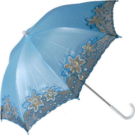 Blue Parasol With Trim