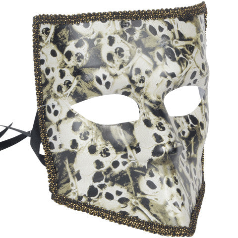 Square Mask with Skull Print
