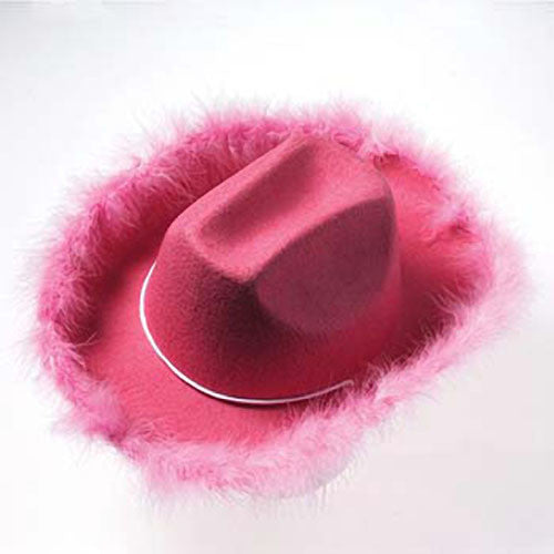 Pink Boa Cowgirl Hat