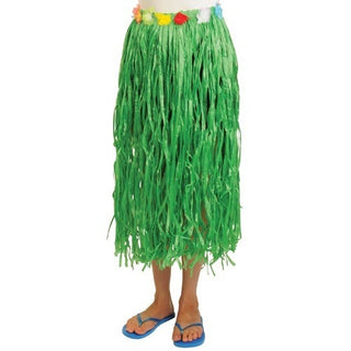 Green Plastic Flower Hula Skirt