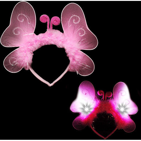 Light Up Pink Butterfly Headband