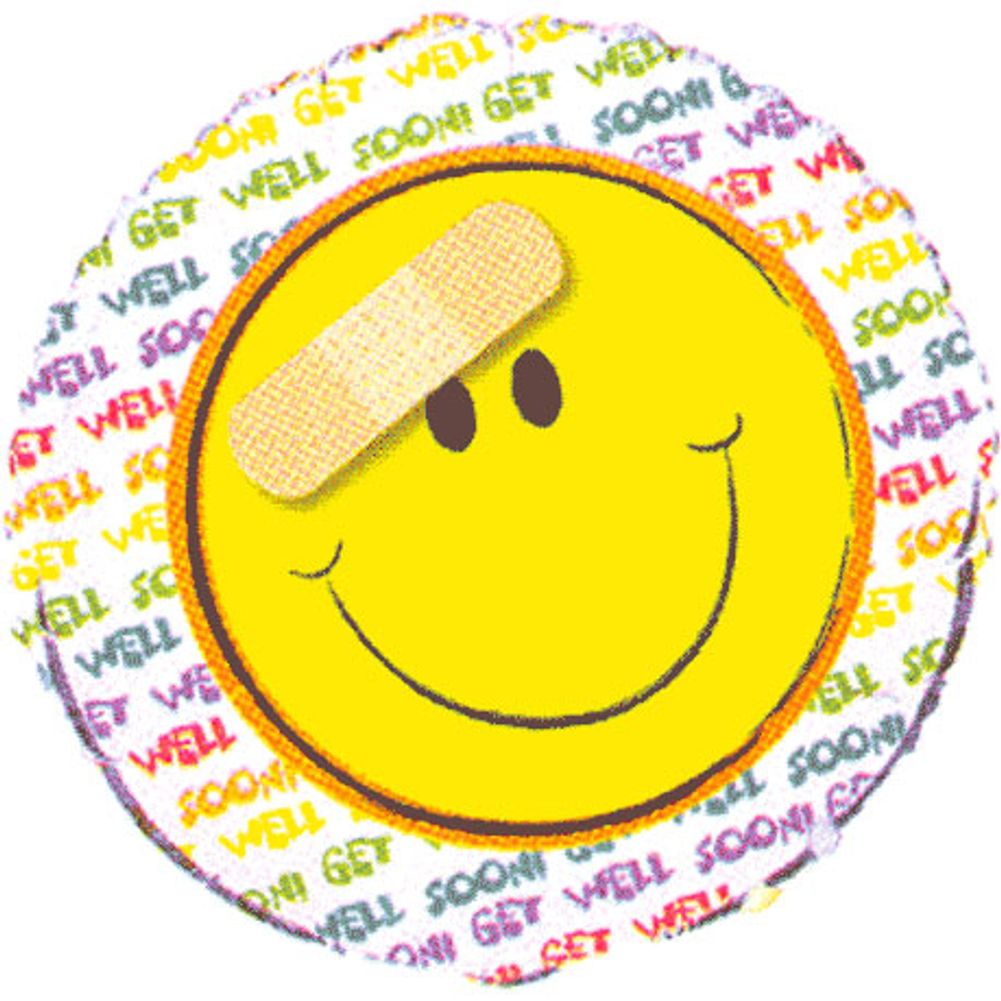 18" Get Well Smiley Unique