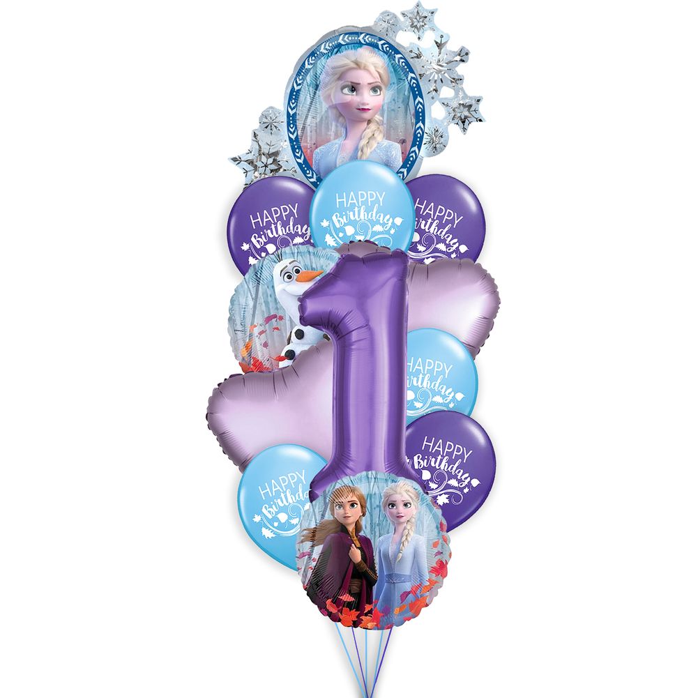 Frozen 2 Deluxe Purple #1 Birthday Balloon Bouquet