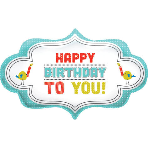28" Birthday Dotty Frame Helium Shape