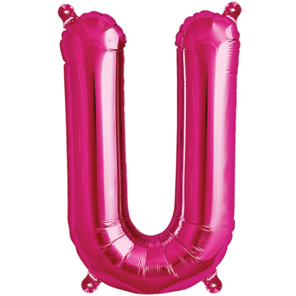 16" U Magenta Foil Balloon