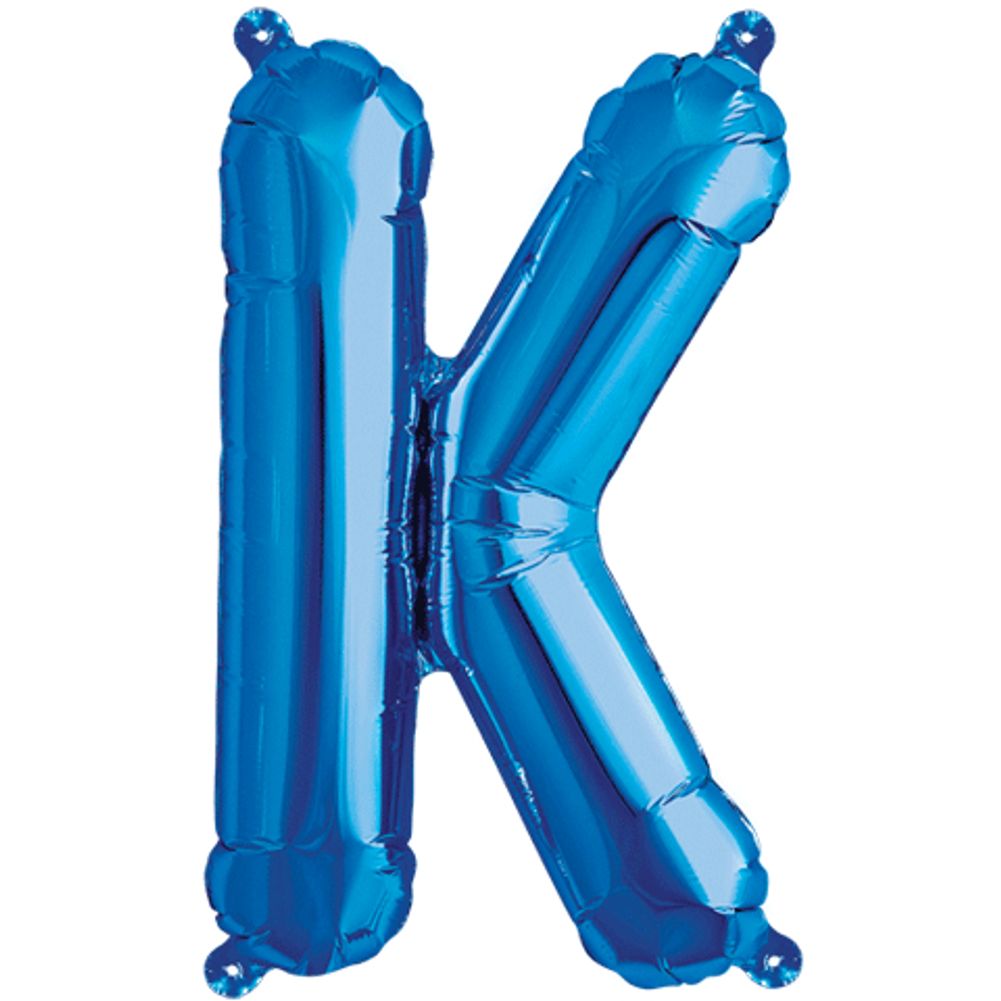 16" Letter K Blue Foil Balloon
